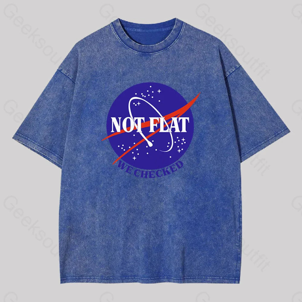 Not Flat Washed T-Shirt Blue / S