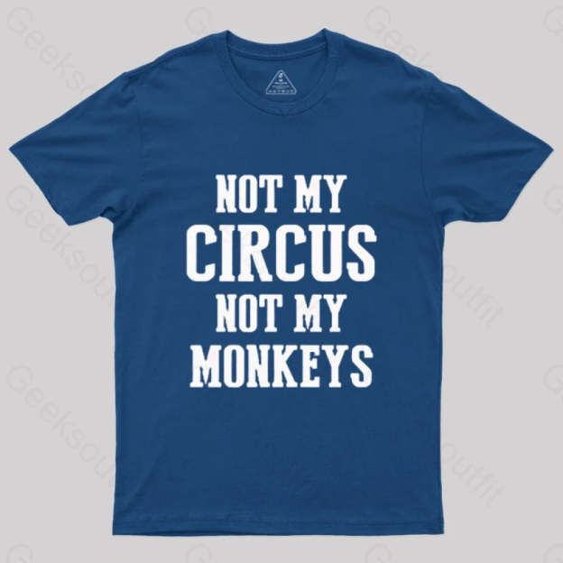 Not My Circus Monkeys Nerd T-Shirt Navy / S