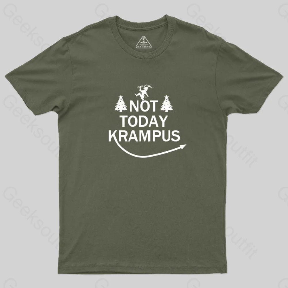 Not Today Krampus T-Shirt Army Green / S
