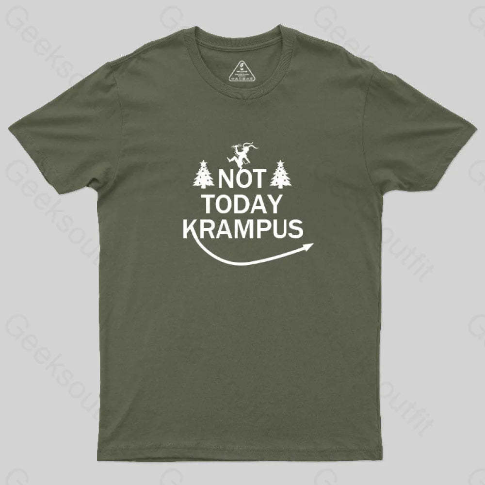 Not Today Krampus T-Shirt Army Green / S