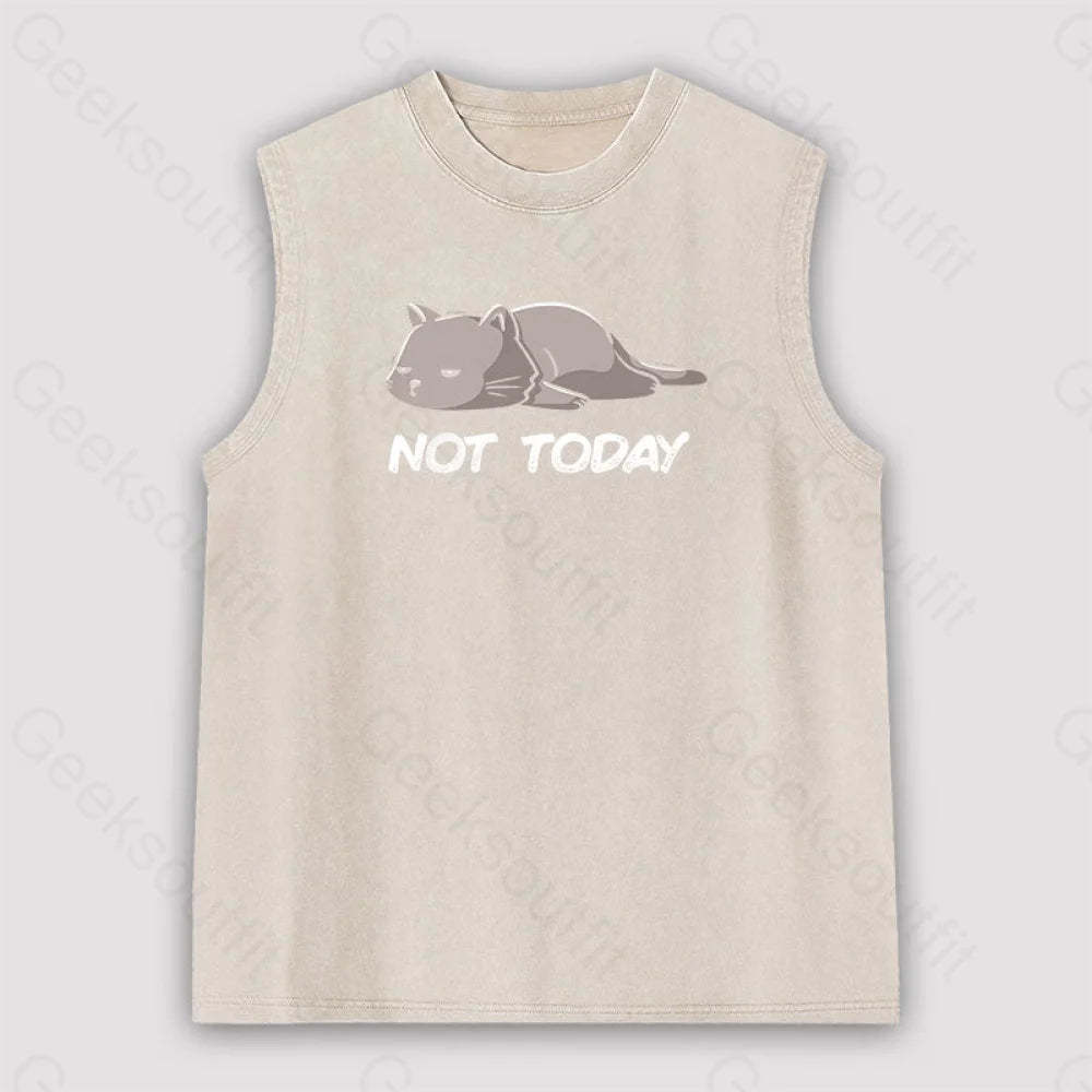 Not Today Unisex Washed Tank Apricot / S