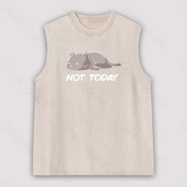 Not Today Unisex Washed Tank Apricot / S