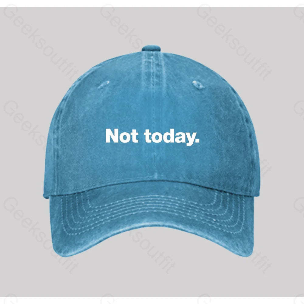 Not Today Washed Vintage Baseball Cap Blue