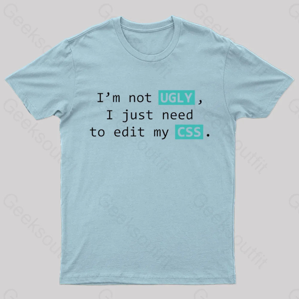 Not Ugly Geek T-Shirt Light Blue / S
