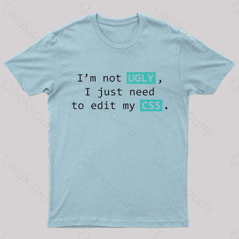 Not Ugly Geek T-Shirt Light Blue / S