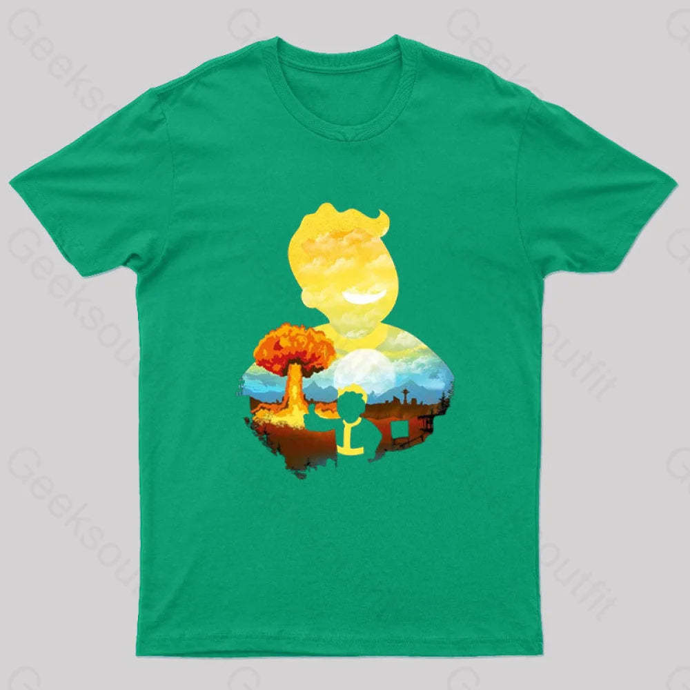 Nuka Landscape Nerd T-Shirt Green / S