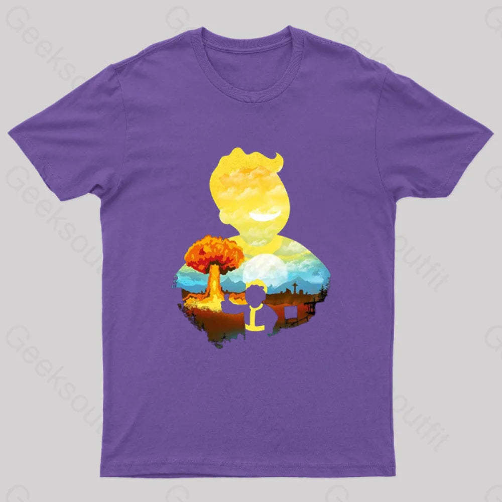 Nuka Landscape Nerd T-Shirt Purple / S