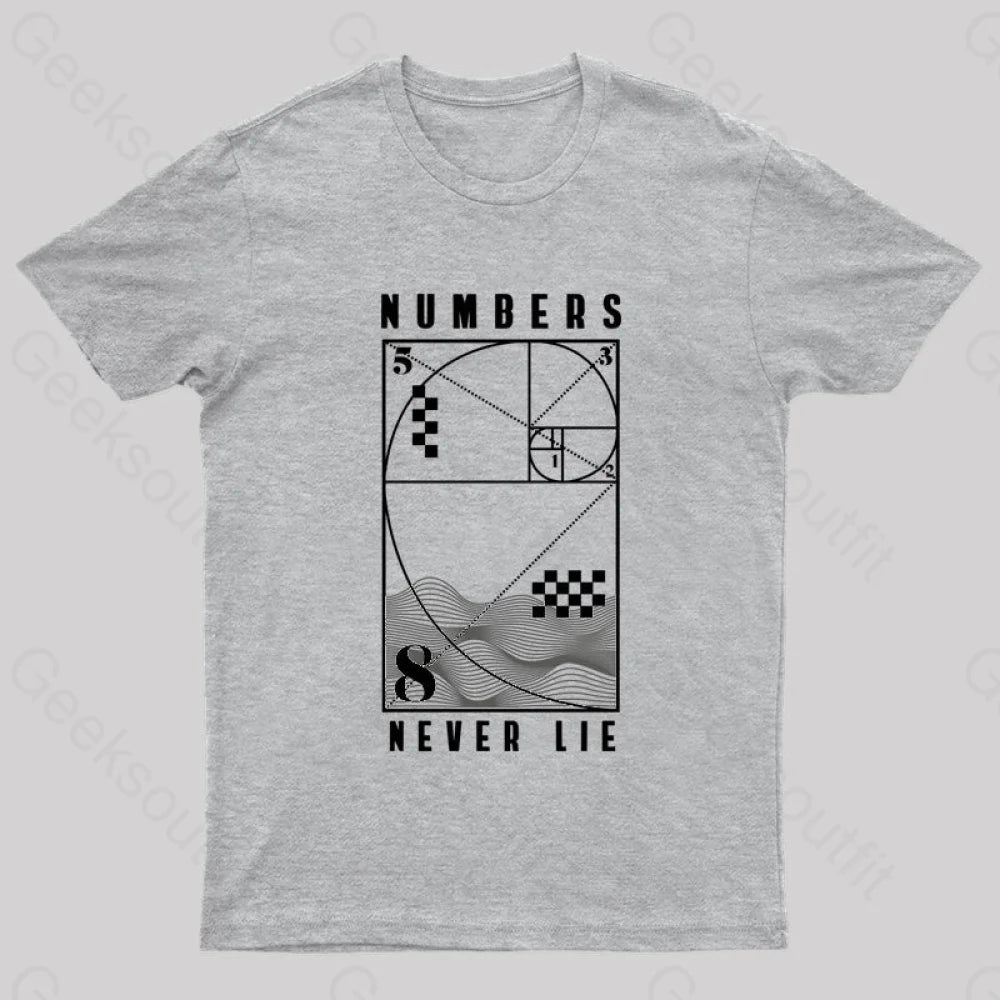 Numbers Never Lie Nerd T-Shirt Grey / S