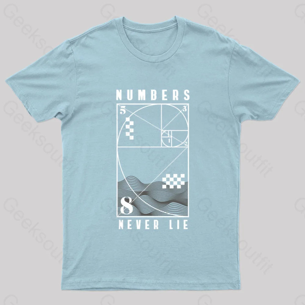 Numbers Never Lie Nerd T-Shirt Light Blue / S