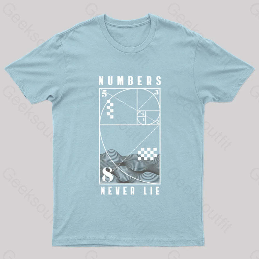 Numbers Never Lie Nerd T-Shirt Light Blue / S