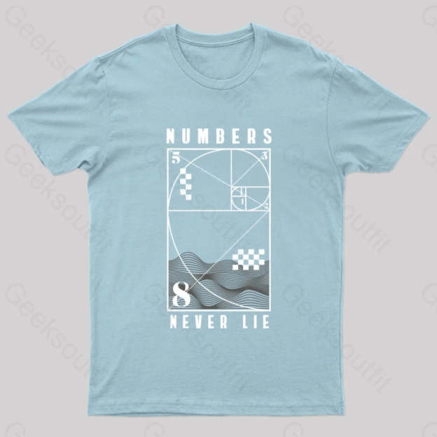 Numbers Never Lie Nerd T-Shirt Light Blue / S