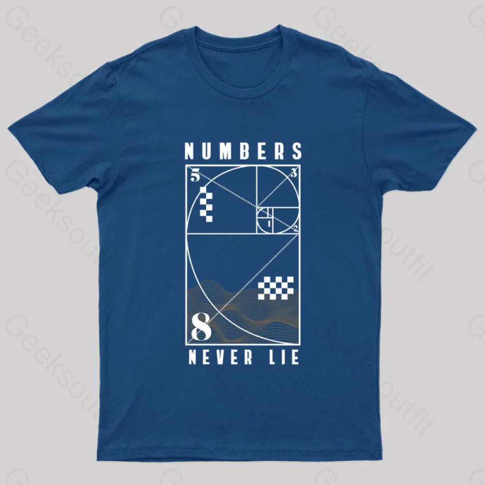 Numbers Never Lie Nerd T-Shirt Navy / S