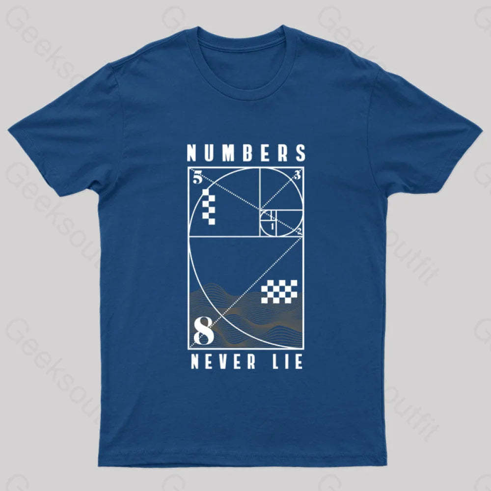 Numbers Never Lie Nerd T-Shirt Navy / S