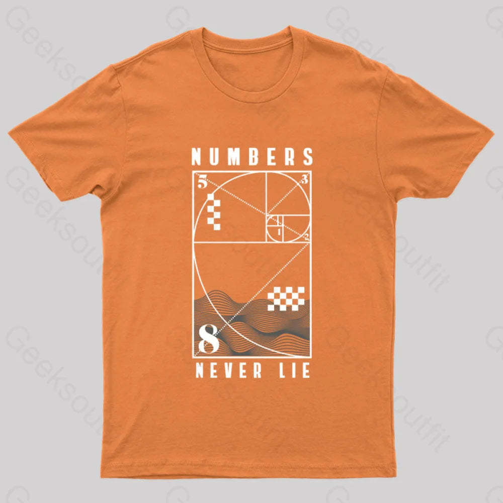 Numbers Never Lie Nerd T-Shirt Orange / S