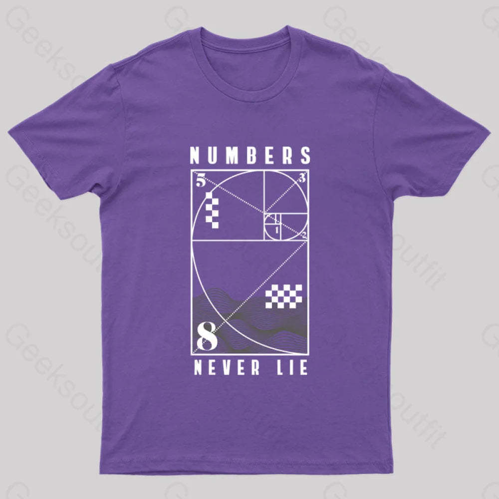 Numbers Never Lie Nerd T-Shirt Purple / S