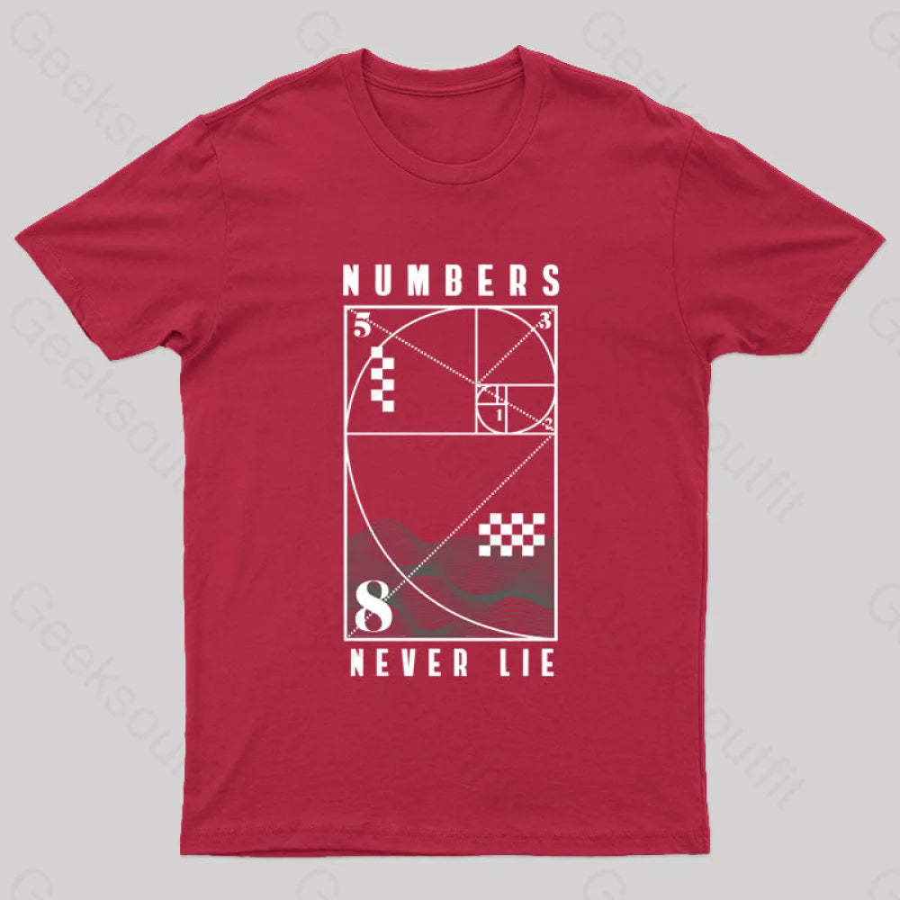 Numbers Never Lie Nerd T-Shirt Red / S