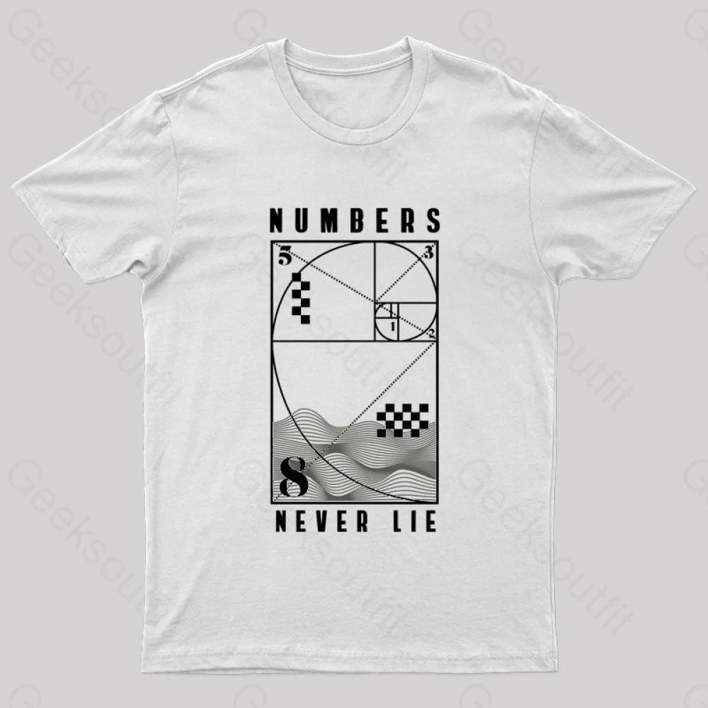 Numbers Never Lie Nerd T-Shirt White / S