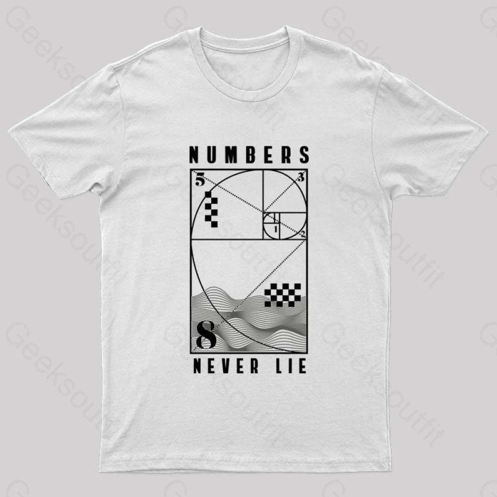 Numbers Never Lie Nerd T-Shirt White / S