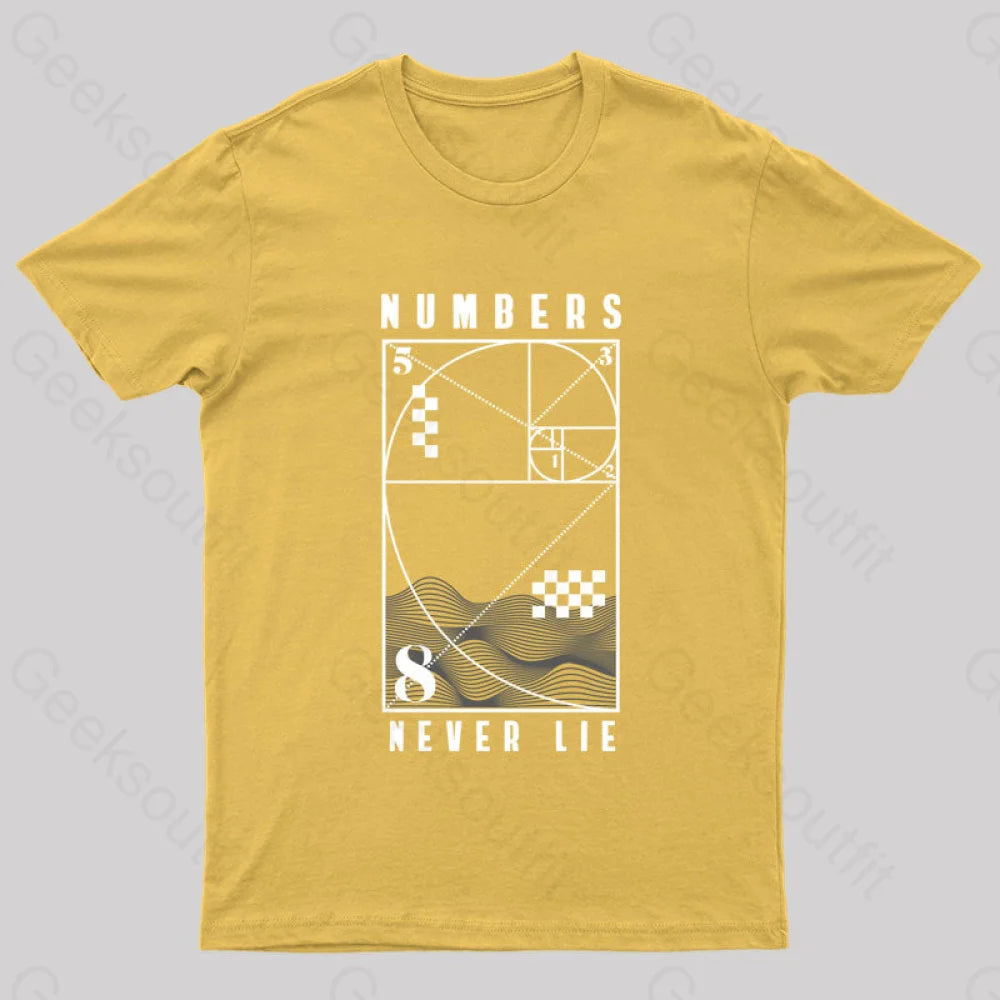 Numbers Never Lie Nerd T-Shirt Yellow / S