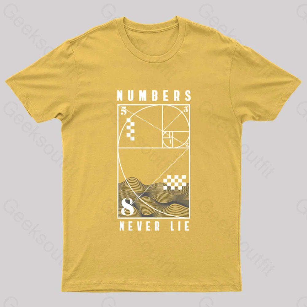 Numbers Never Lie Nerd T-Shirt Yellow / S