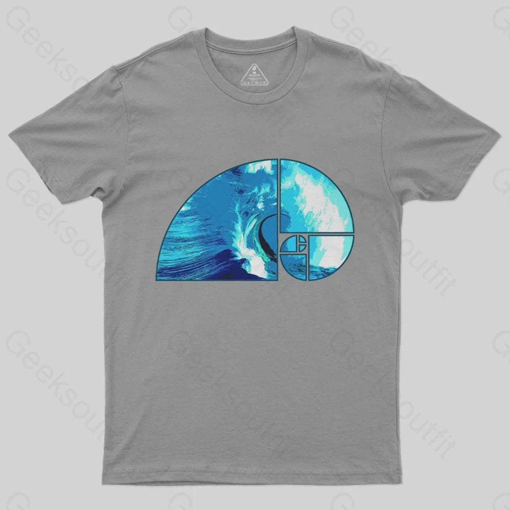 Ocean Wave Fibonacci Spiral T-Shirt - Geeksoutfit