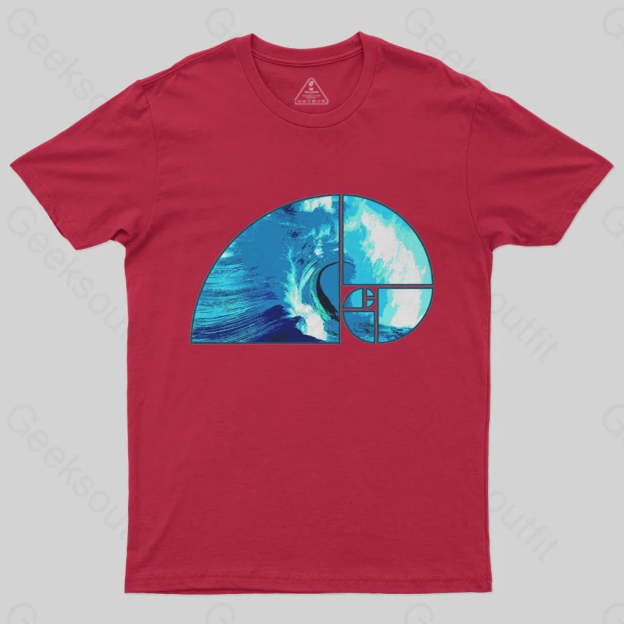 Ocean Wave Fibonacci Spiral T-Shirt - Geeksoutfit