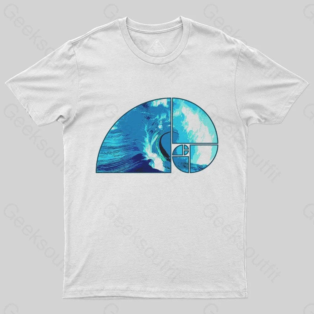 Ocean Wave Fibonacci Spiral T-Shirt - Geeksoutfit