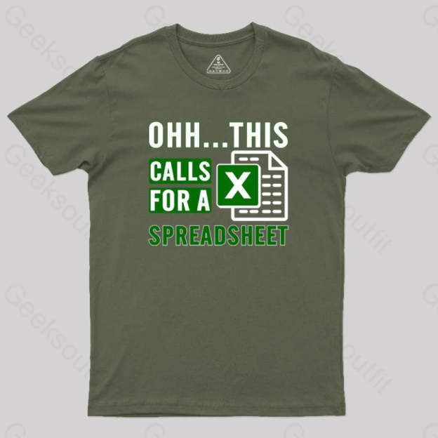 Office Software Geek T-Shirt Army Green / S