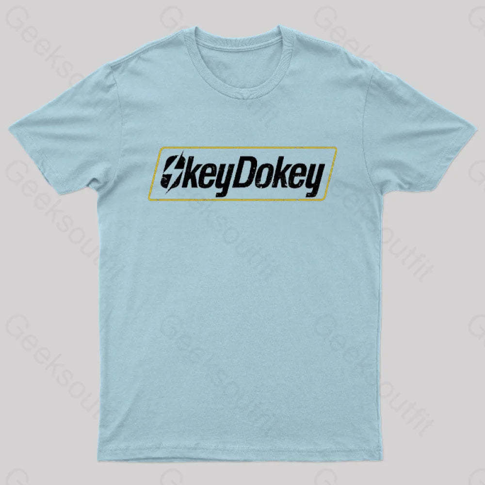 Okey Dokey Geek T-Shirt Light Blue / S