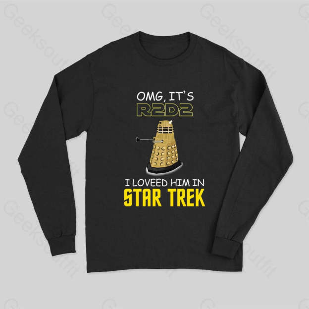 Omg It¡¯s R-Two-D-Two Long Sleeve T-Shirt Black / S