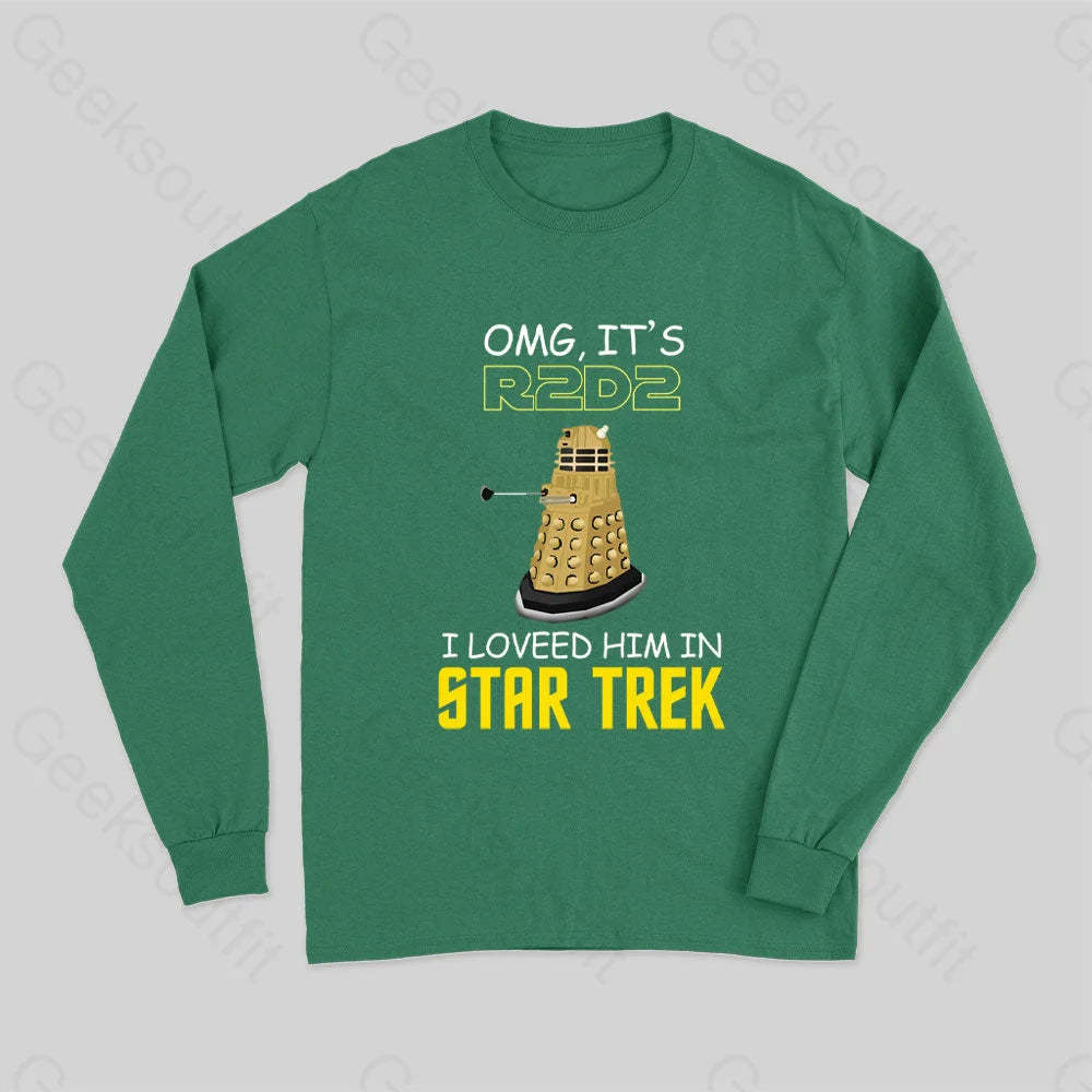 Omg It¡¯s R-Two-D-Two Long Sleeve T-Shirt Green / S