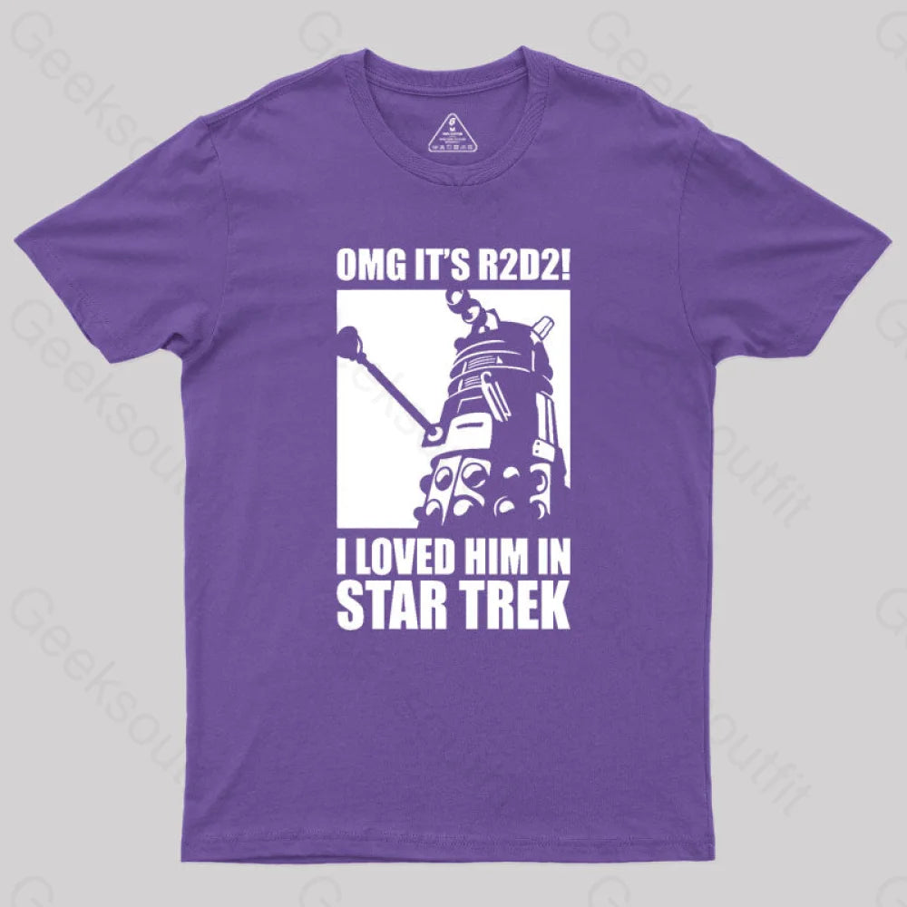 Omg It’s R2D2 Geek T-Shirt Purple / S