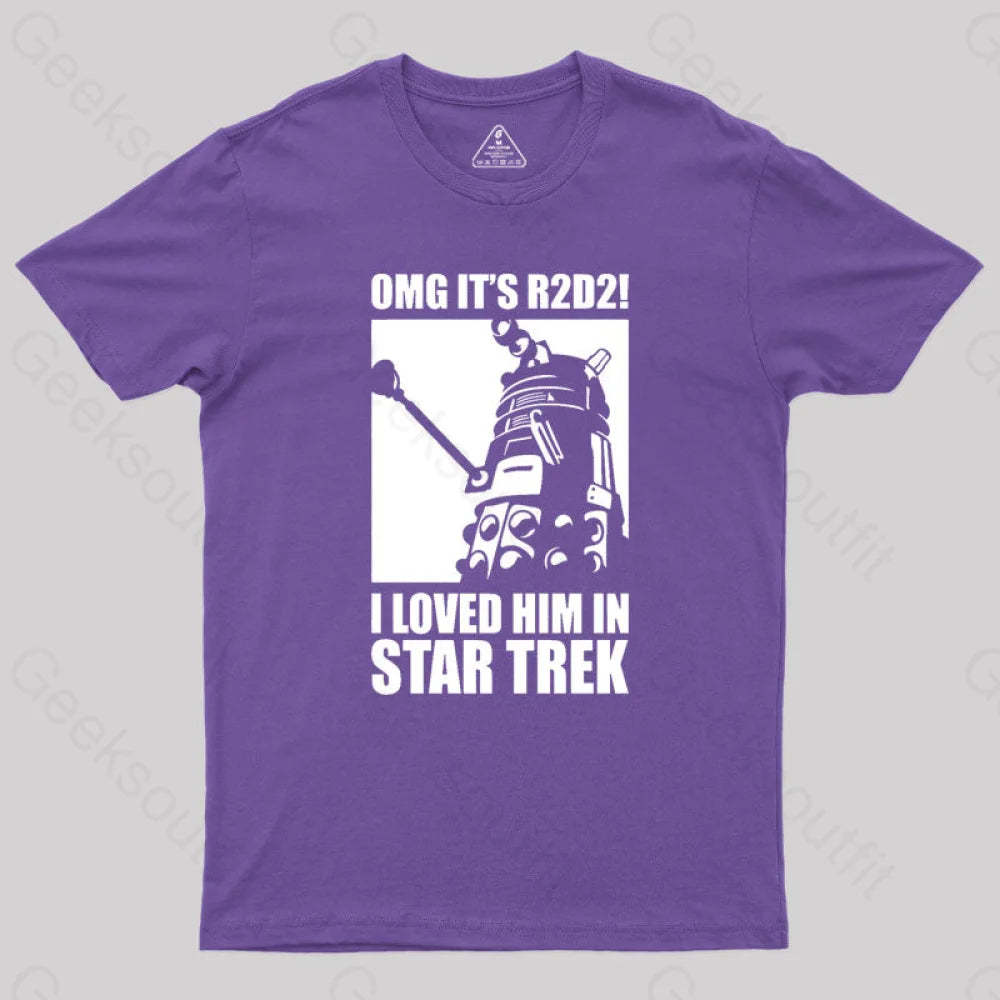 Omg It’s R2D2 Geek T-Shirt Purple / S