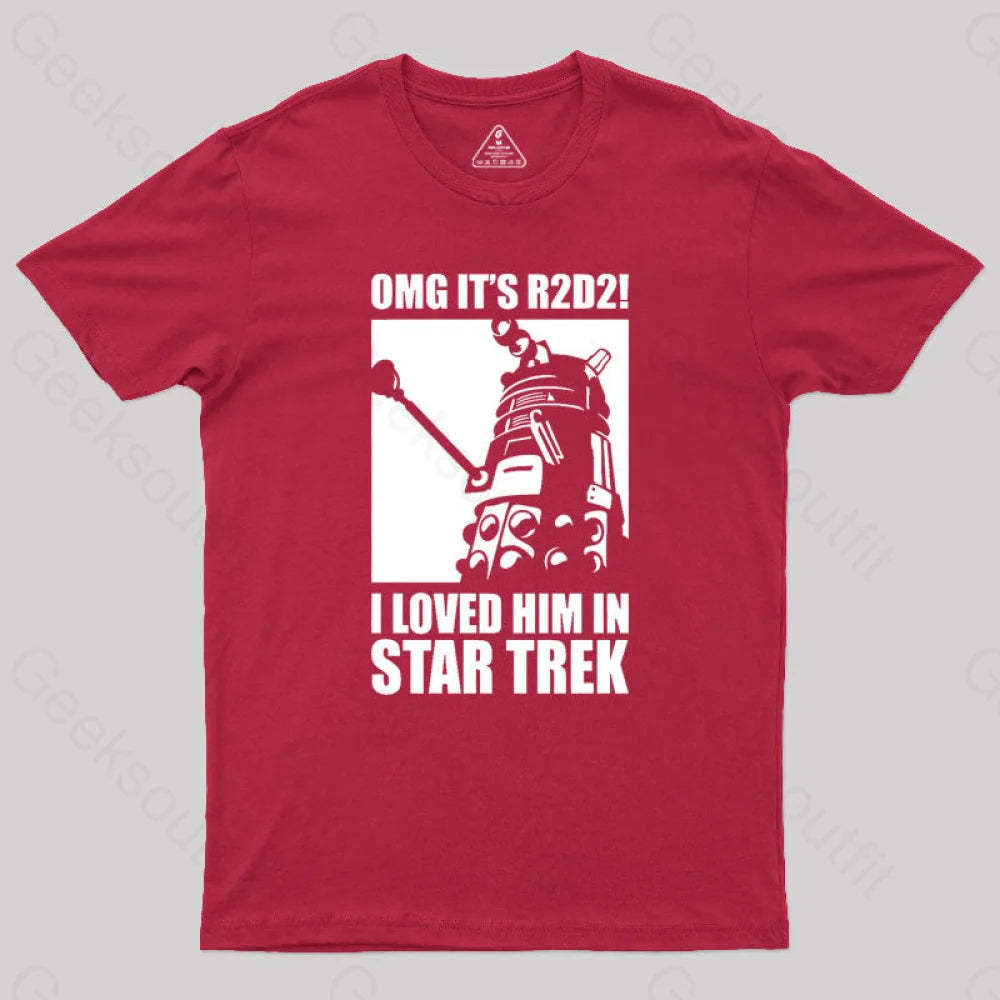 Omg It’s R2D2 Geek T-Shirt Red / S