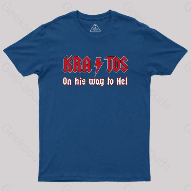 On His Way To Hel Geek T-Shirt Navy / S