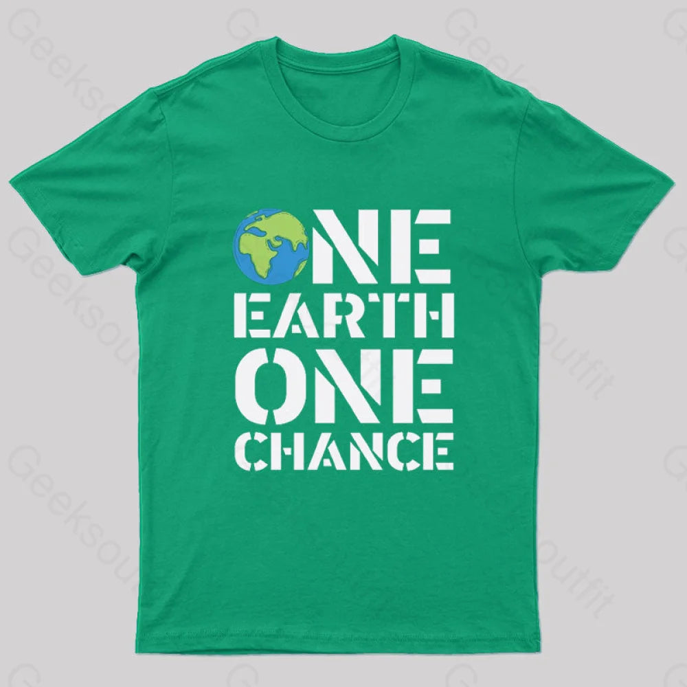 One Earth Chance Geek T-Shirt Green / S