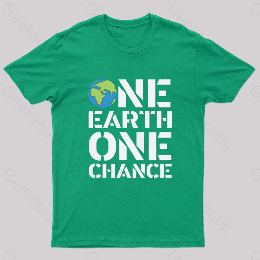One Earth Chance Geek T-Shirt Green / S