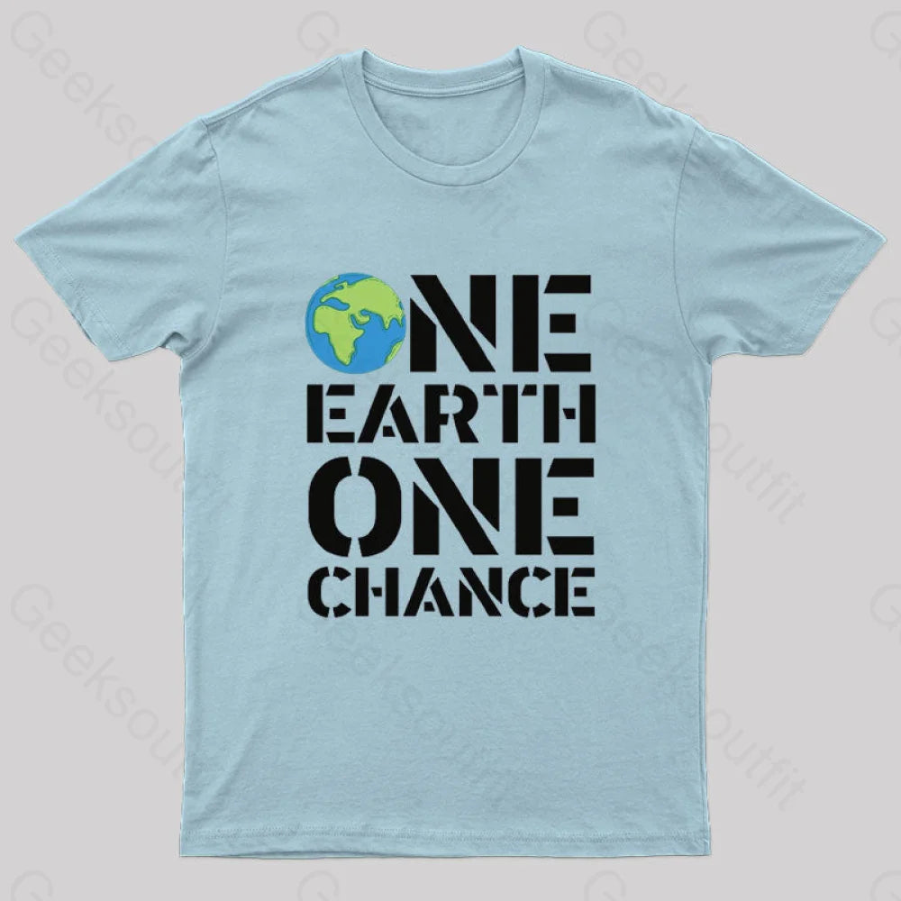 One Earth Chance Geek T-Shirt Light Blue / S