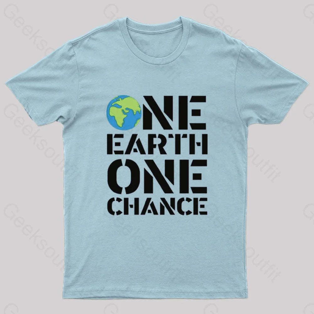 One Earth Chance Geek T-Shirt Light Blue / S