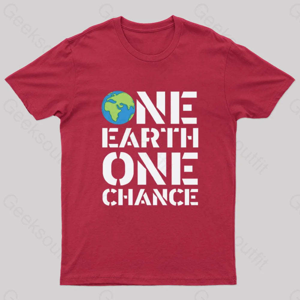 One Earth Chance Geek T-Shirt Red / S