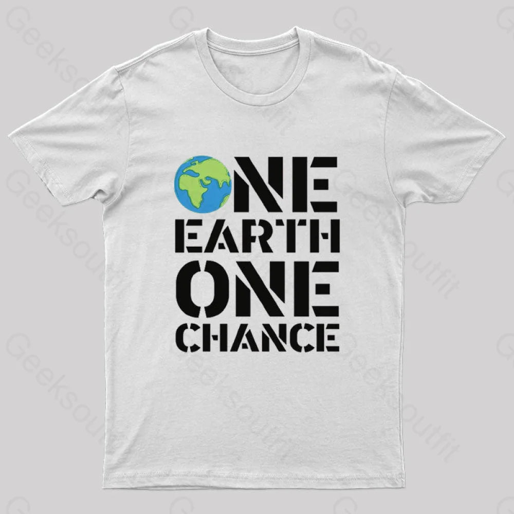 One Earth Chance Geek T-Shirt White / S