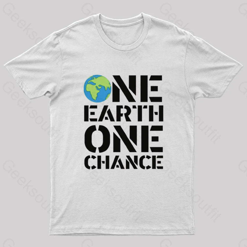 One Earth Chance Geek T-Shirt White / S