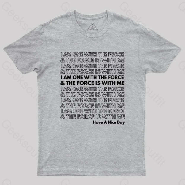 One With The Force T-Shirt Grey / S
