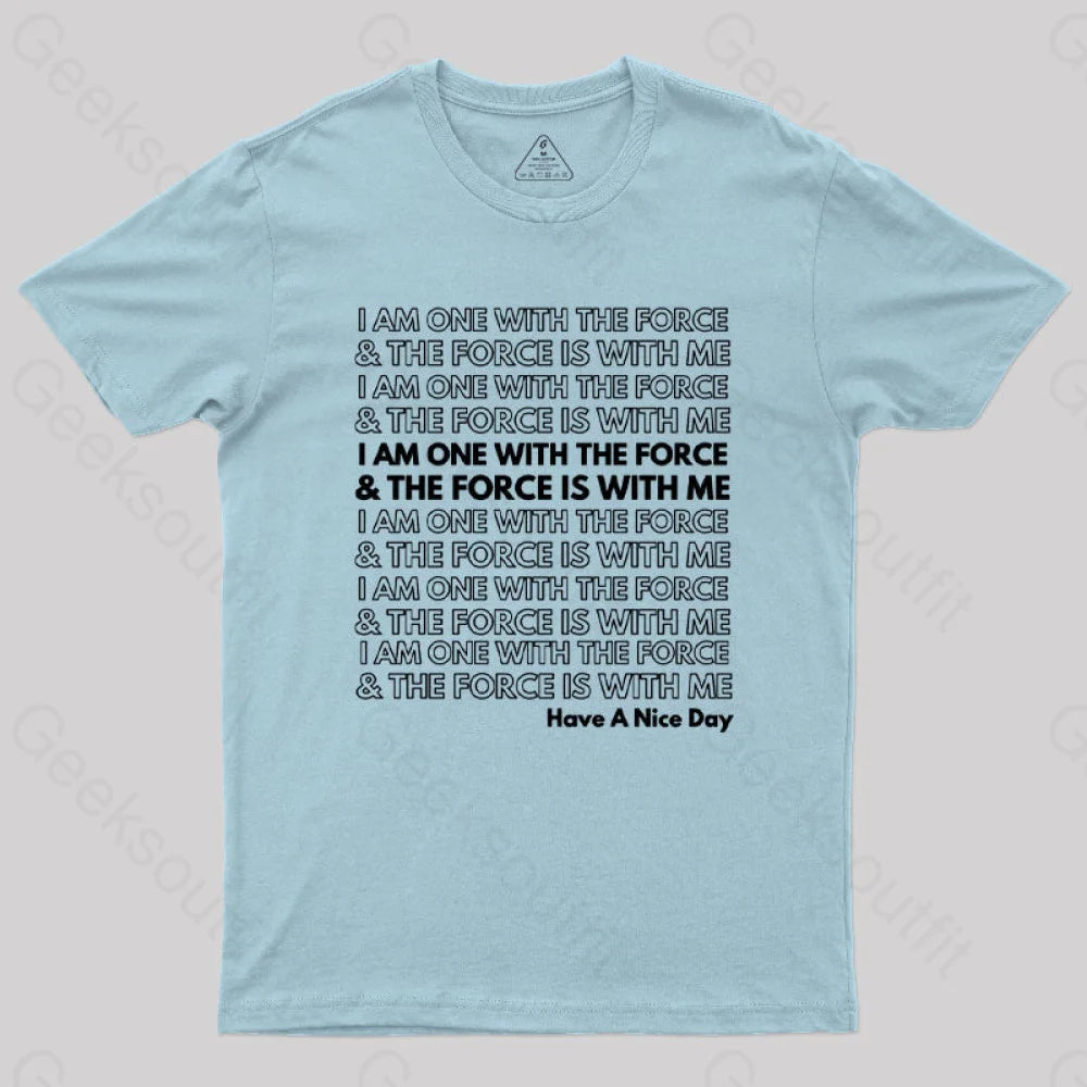 One With The Force T-Shirt Light Blue / S