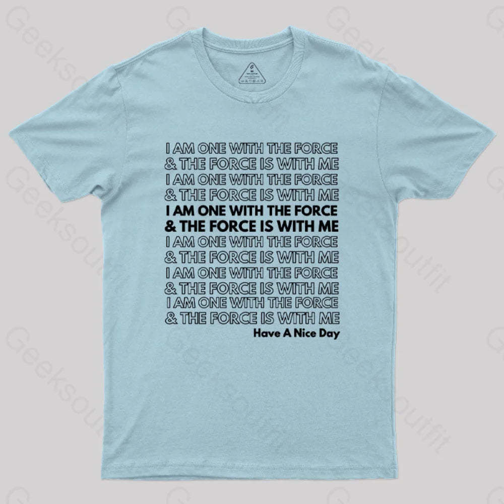 One With The Force T-Shirt Light Blue / S