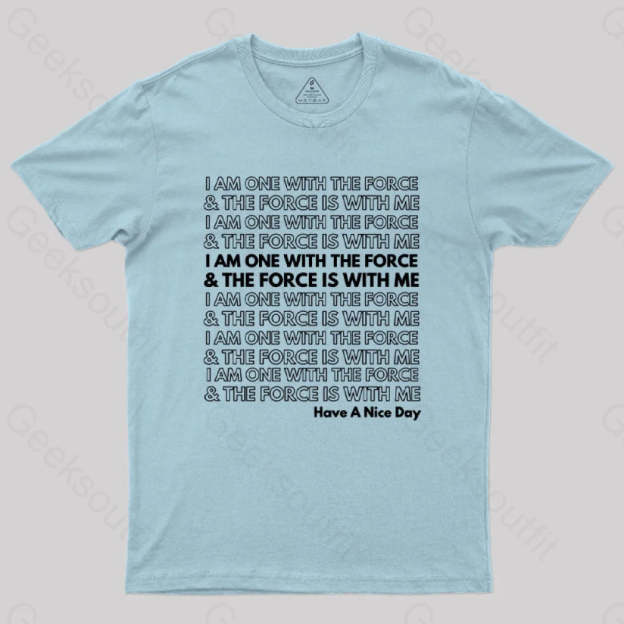 One With The Force T-Shirt Light Blue / S
