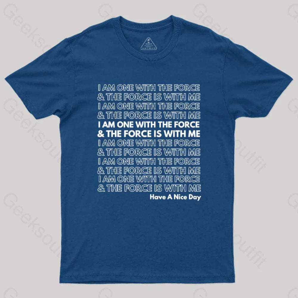 One With The Force T-Shirt Navy / S