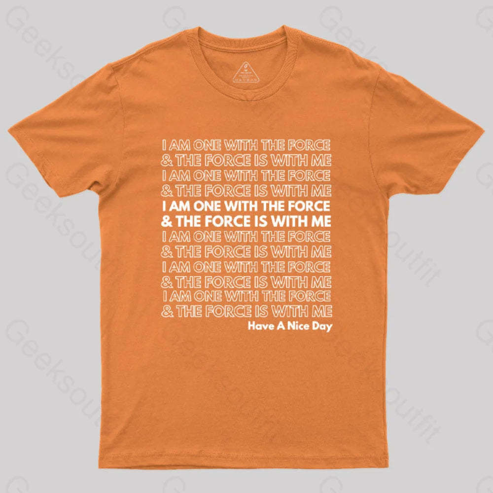 One With The Force T-Shirt Orange / S