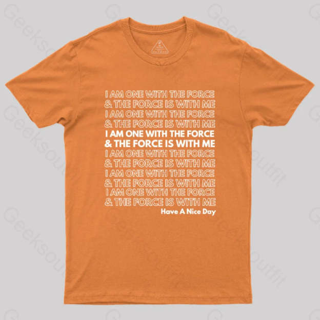 One With The Force T-Shirt Orange / S
