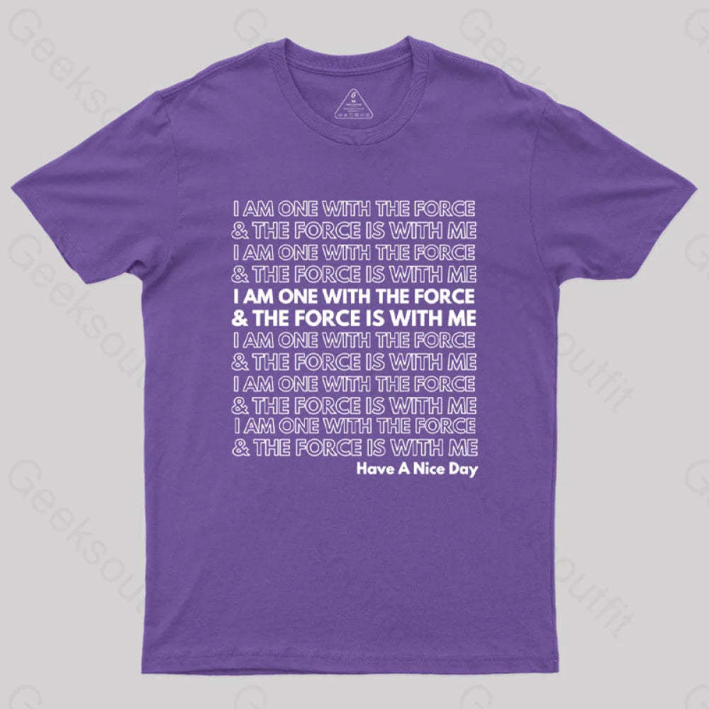 One With The Force T-Shirt Purple / S